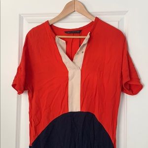 Tri Color Zara Shirt Dress